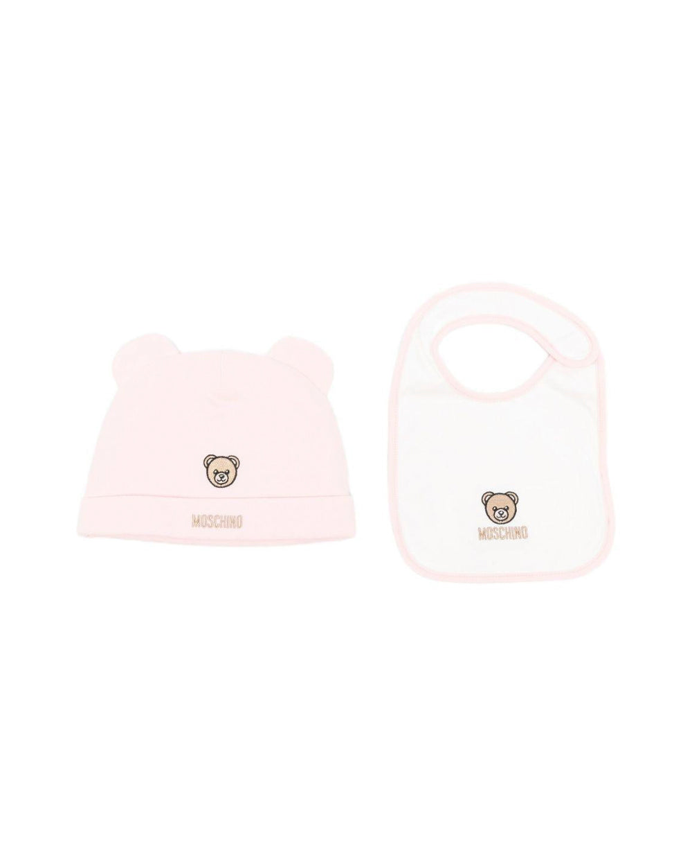 Moschino Kids Capello Rosa con Bavetta per Neonate