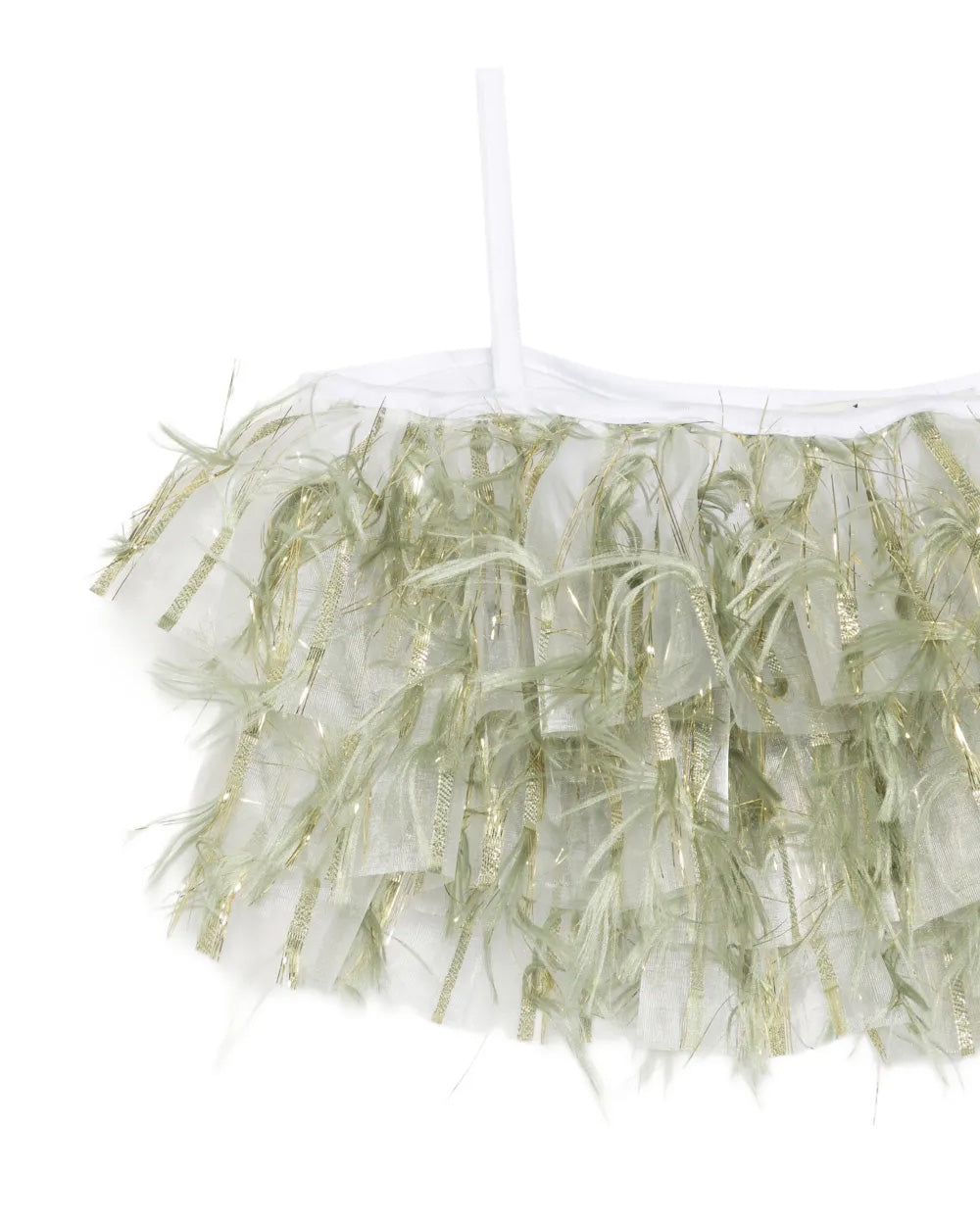 Kids Top in Organza Verde Oliva per Bambine