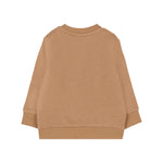 Hugo Boss Kids Felpa Girocollo Beige con Stampa Logo e Apertura con Bottoni Spalla per Neonati