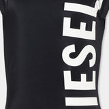 Diesel Kids Costume Nero con Stampa Logo per Bambine