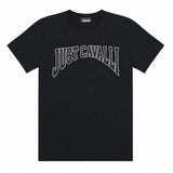 Just Cavalli Kids T-Shirt Nero con Logo Strass Nero per Bambini