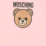Moschino Kids Tutina Rosa con Logo Teddy per Neonate