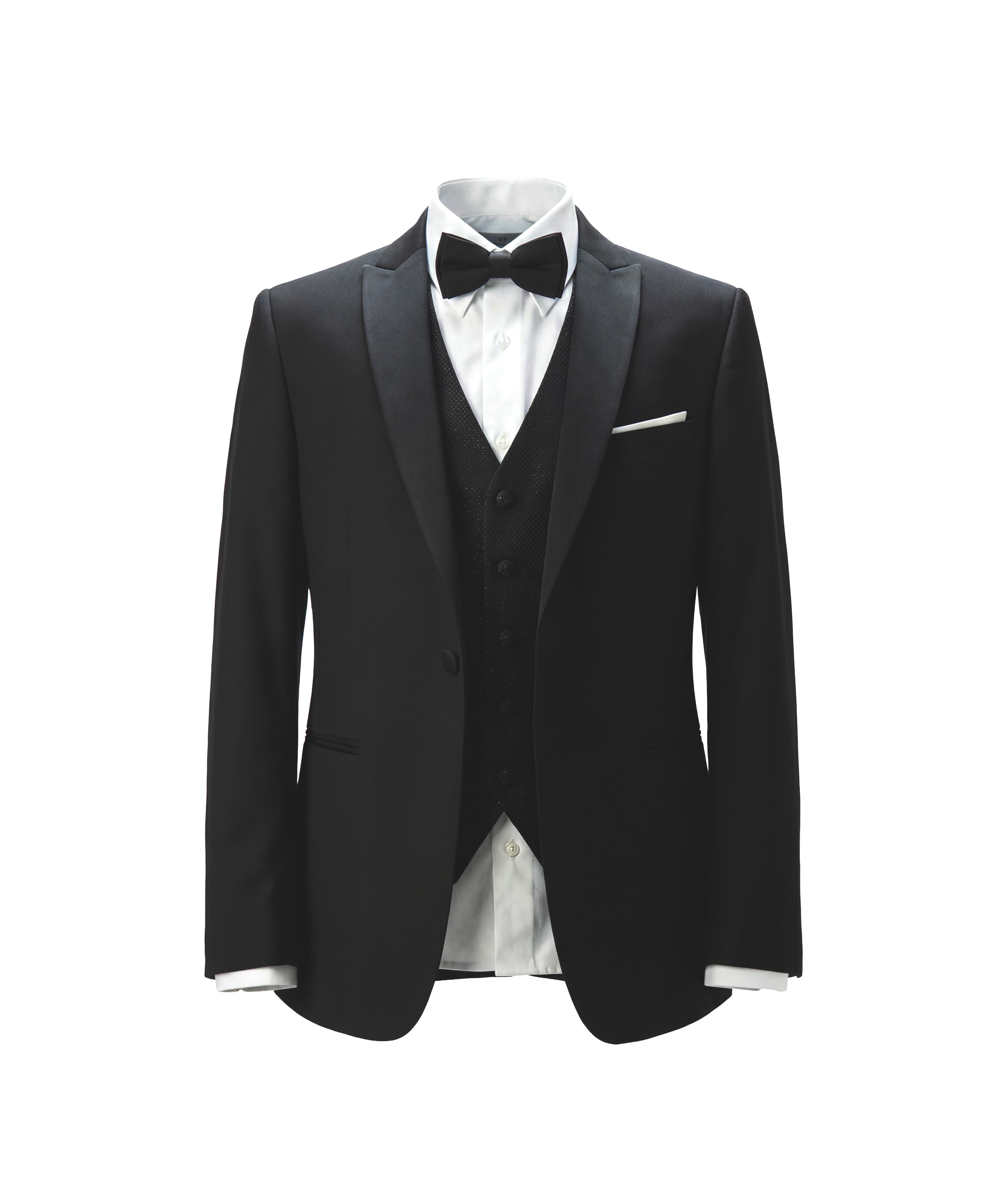 Alessandro Martinez Smoking Nero con Rever Satinato per Bambini