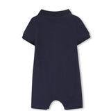 Boss Kids Navy Blue Logo Romper for Babies