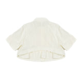 Elisabetta Franchi La Mia Bambina Camicia Avorio con Iniziali Logo Ricamate per Bambine