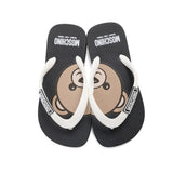 Moschino Kids Infradito Bianco e Nero con Logo Teddy per Bambini