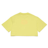 Diesel Kids T-shirt Gialla Cropped con Logo Puffy Print per Bambine
