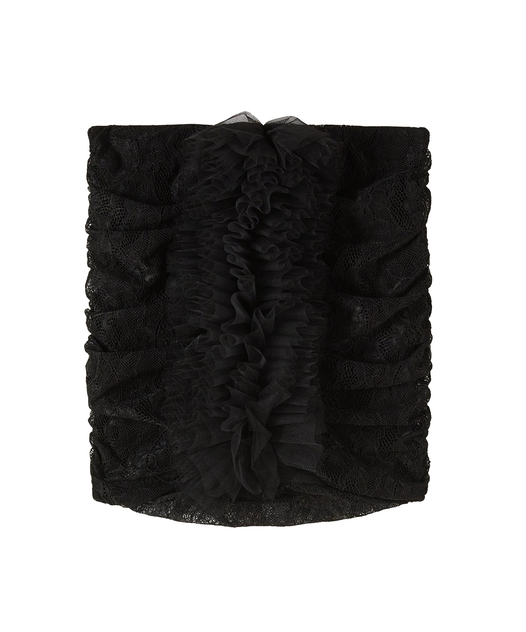 Patrizia Pepe Kids Gonna Nero in Pizzo con Rouches per Bambine