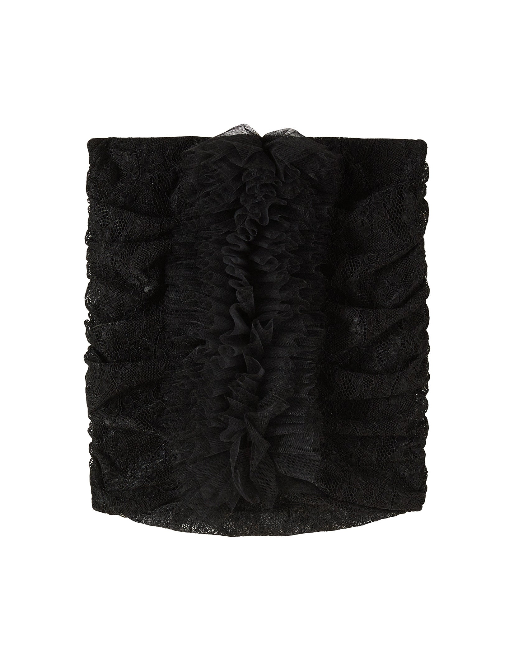 Patrizia Pepe Kids Gonna Nero in Pizzo con Rouches per Bambine