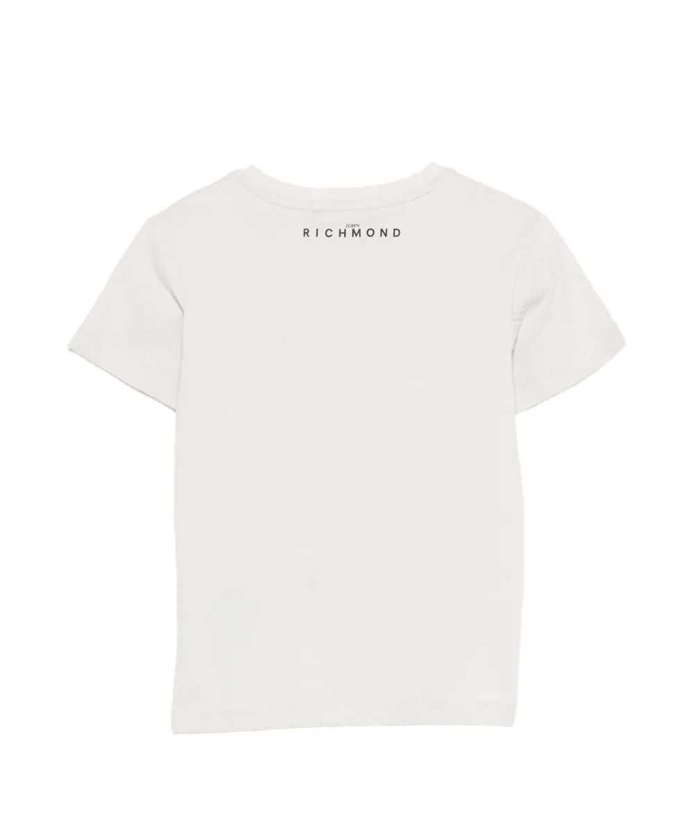 John Richmond Kids T-Shirt Grigio con Stampa Logo per Bambini