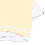 Msgm Kids T-Shirt con Gilet Bianco/Giallo per Bambine