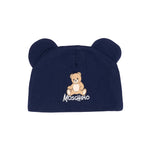 Moschino Kids Cappello Blu Navy con Stampa Teddy per Neonati