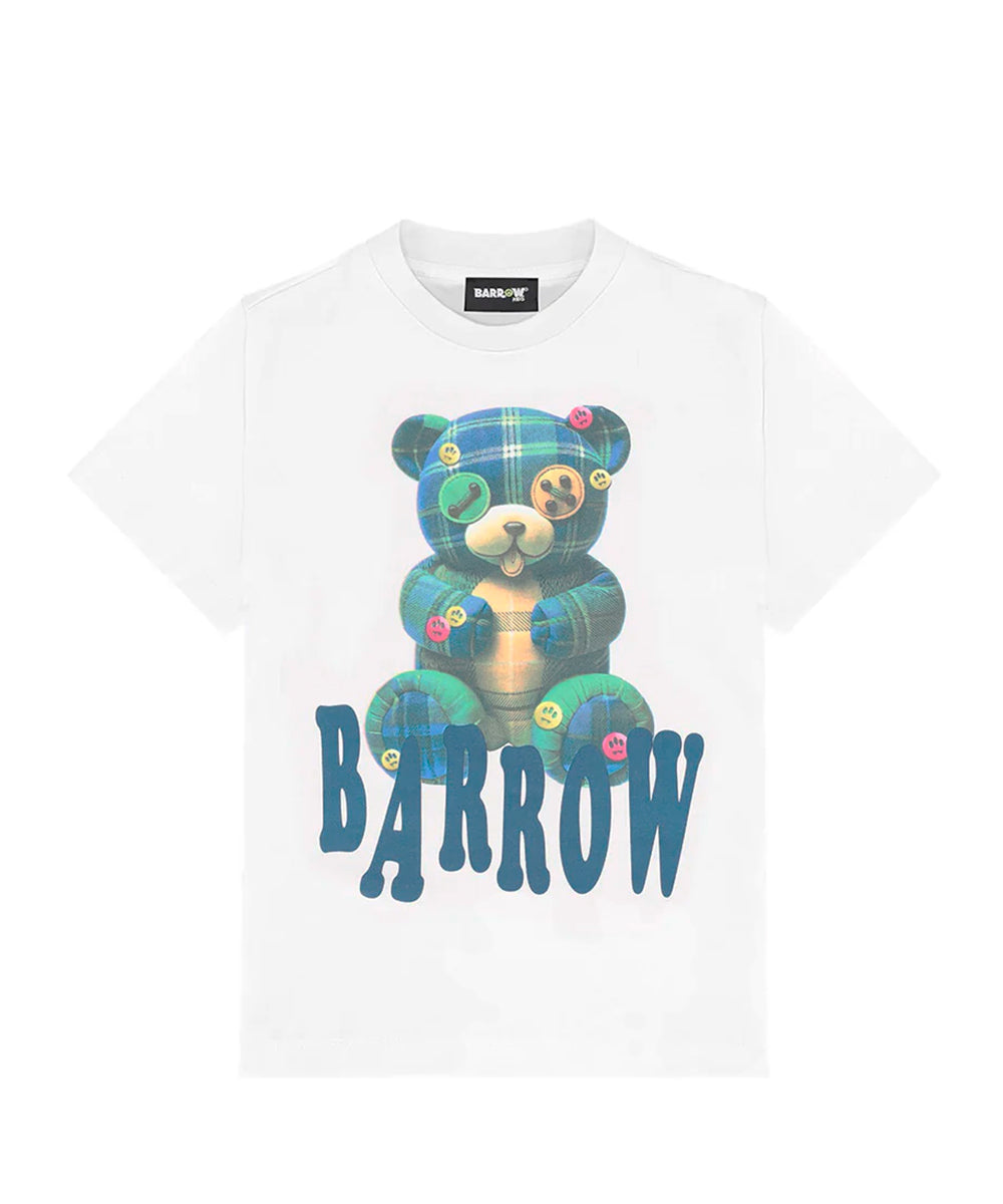 Barrow Kids T-Shirt Bianca con Stampa Teddy per Bambini