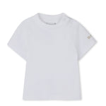 Boss Kids Completo Salopette e T-Shirt Beige/Bianco per Neonati