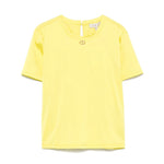 Twinset Kids T-Shirt Giallo Fluo con Placca per Bambine