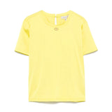 Twinset Kids T-Shirt Giallo Fluo con Placca per Bambine