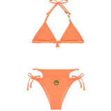Barrow Kids Costume Bikini Papaya con Logo per Bambine