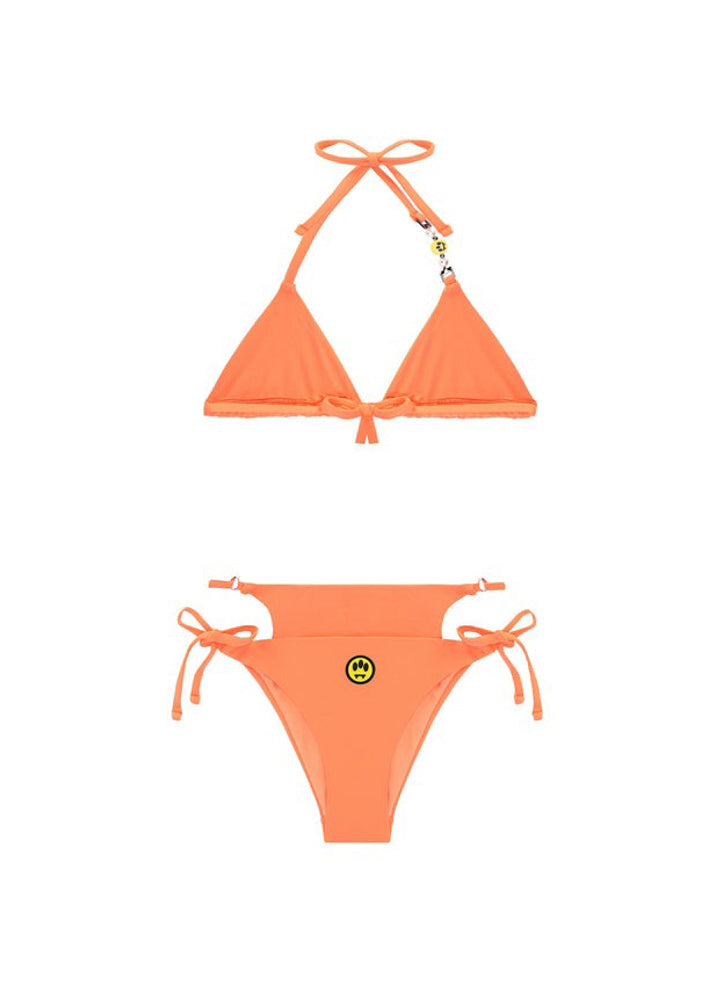 Barrow Kids Costume Bikini Papaya con Logo per Bambine