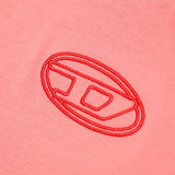 Diesel Kids T-shirt Cropped Corallo con Logo Oval D per Bambine