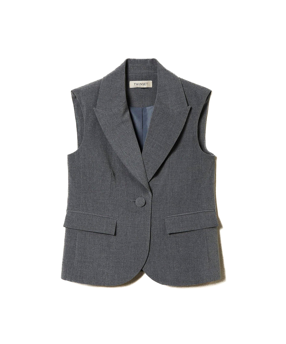 Twinset Kids Gilet Monopetto Grigio Melange per Bambine