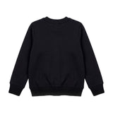 Moschino Kids Felpa Girocollo Nera Unisex con Logo a Pennellata per Bambini