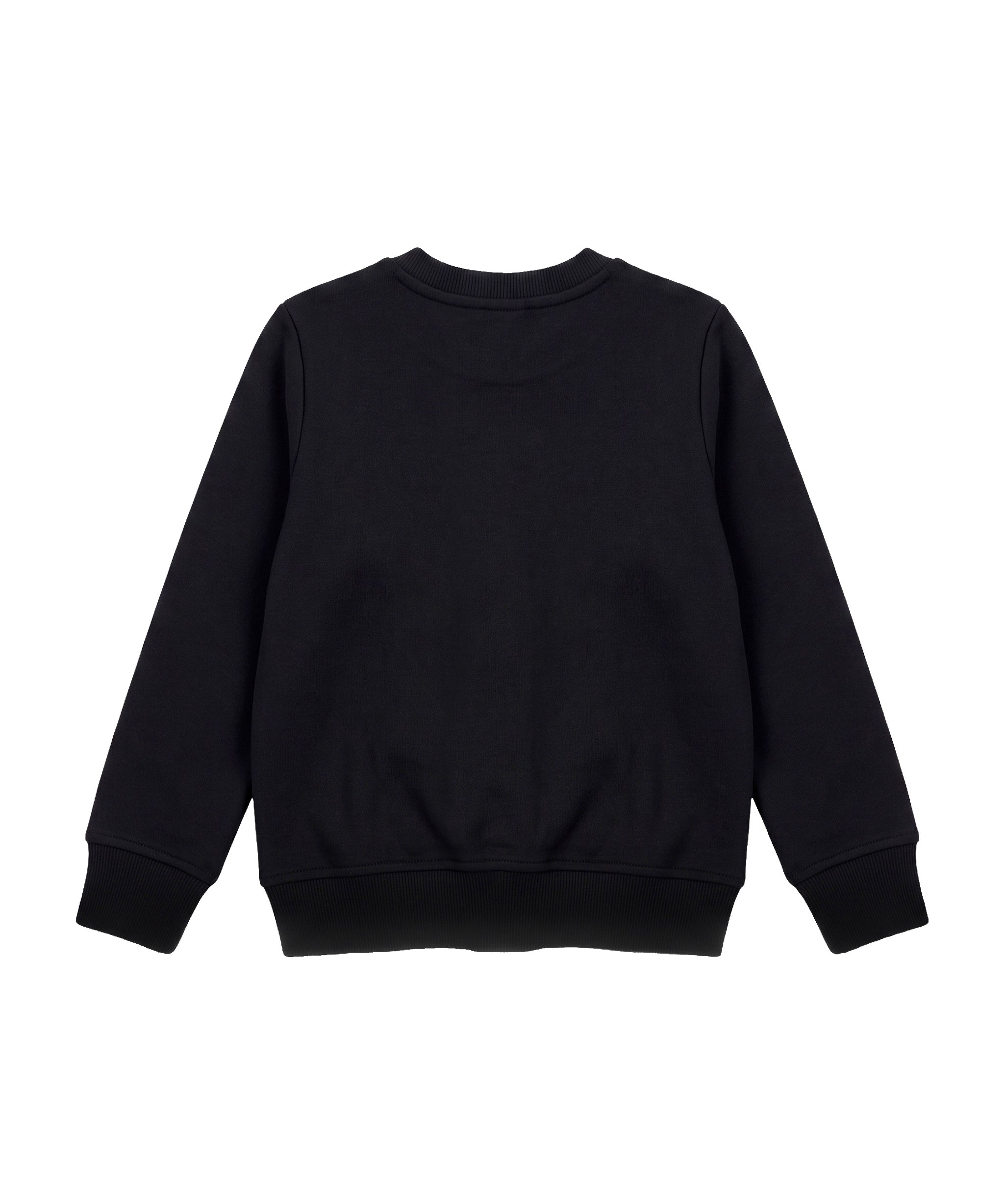 Moschino Kids Felpa Girocollo Nera Unisex con Logo a Pennellata per Bambini