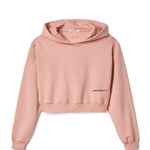 Hinnominate Kids Felpa Crop con Cappuccio Rosa per Bambine