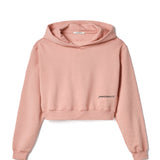 Hinnominate Kids Felpa Crop con Cappuccio Rosa per Bambine