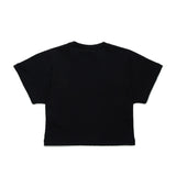 N21 Kids T-shirt Nera con Scritta Logo in Strass a Contrasto per Bambine
