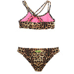 4GIVENESS Costume Bikini a Fascia Fantasia Maculata per Bambine retro)