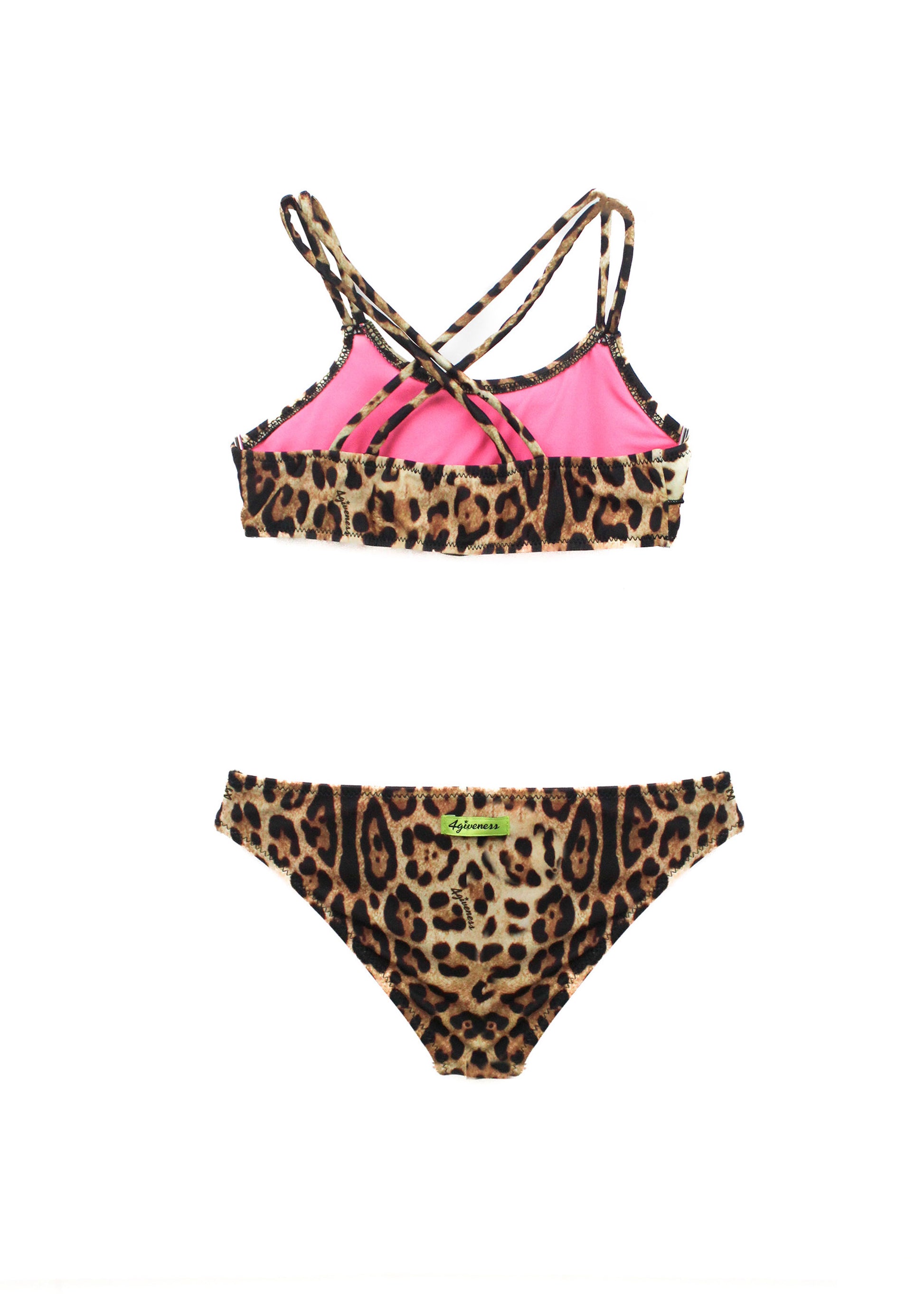 4GIVENESS Costume Bikini a Fascia Fantasia Maculata per Bambine retro)