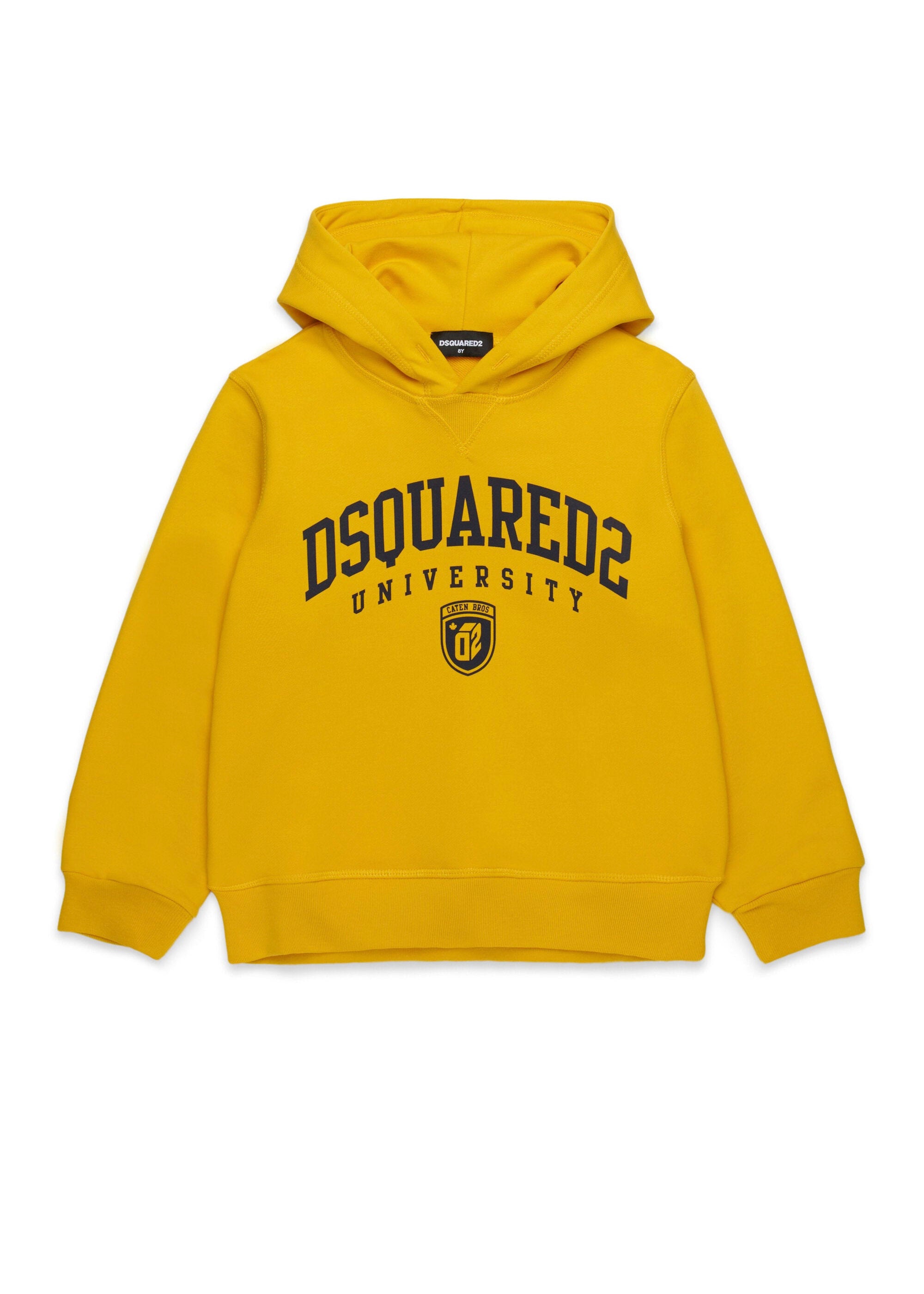 Dsquared2 Kids Felpa Gialla con Cappuccio con Stampa Logo per Bambini