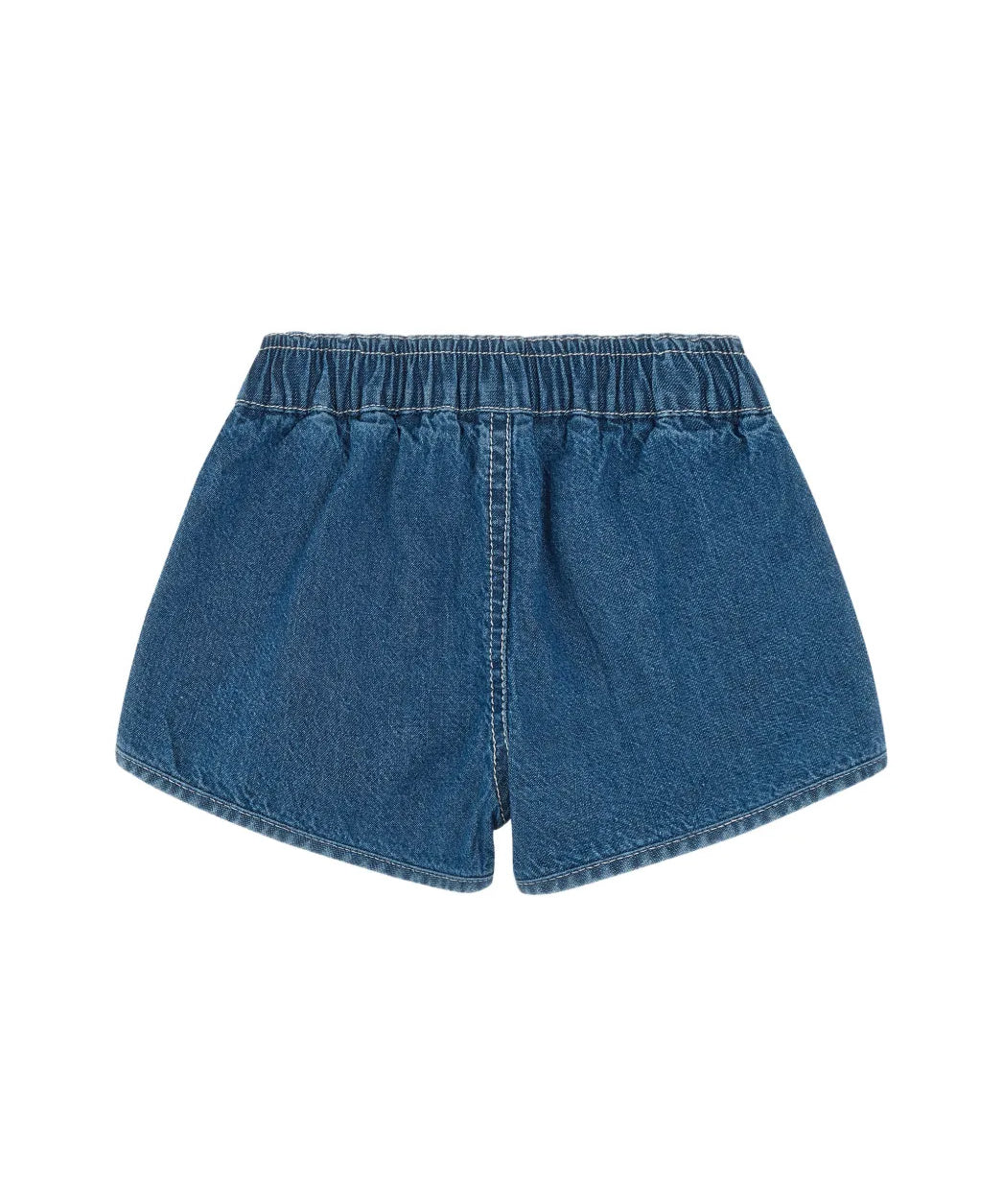 Moschino Kids Short in Denim con Logo Teddy Bear per Neonate