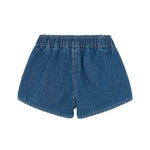 Moschino Kids Short in Denim con Logo Teddy Bear per Neonate