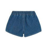 Moschino Kids Short in Denim con Logo Teddy Bear per Neonate