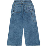 Diesel Kids Pantalone in Denim con Ricamo Rosa sul Retro per Bambine