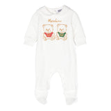 Moschino Kids Tutina Panna con Stampa per Neonati