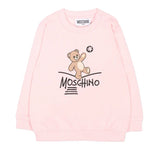 Moschino Kids Felpa Rosa Stampa Orso per Neonate