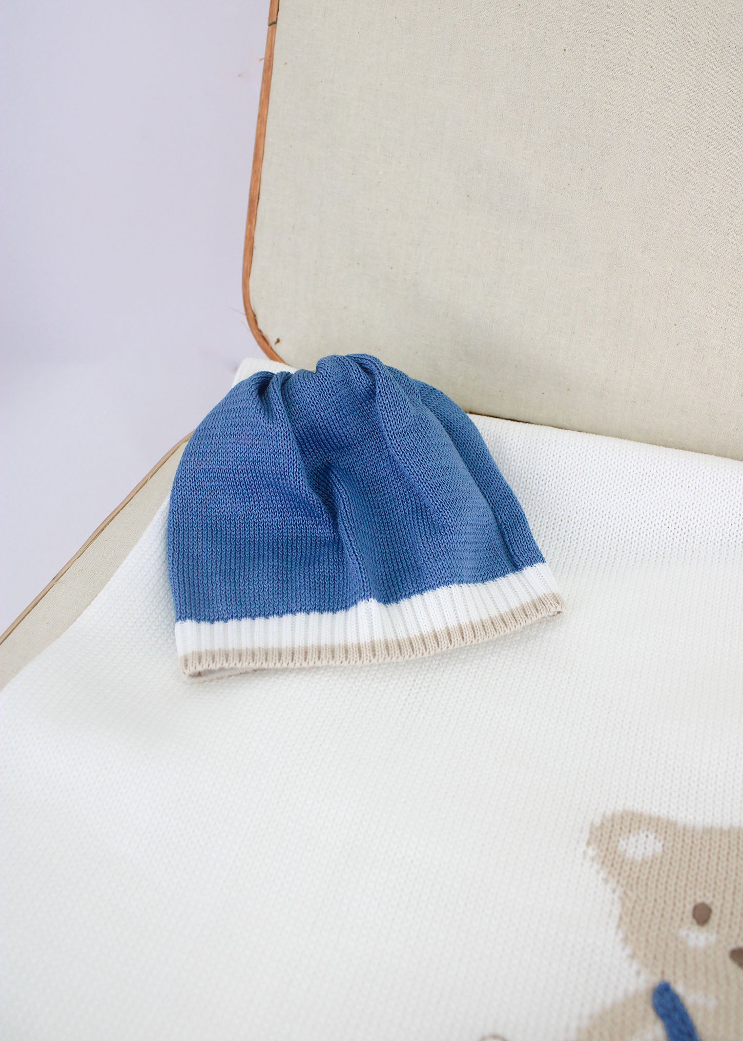 Marlù Cappello Blu/Bianco per Neonati