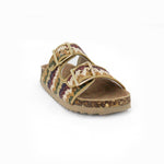 Colors of California Sandalo Doppia Fascia Natural Denim per Bambine