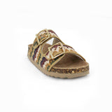 Colors of California Sandalo Doppia Fascia Natural Denim per Bambine