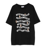 Moschino Kids T-shirt Nero con Logo e Teddy Bear Unisex