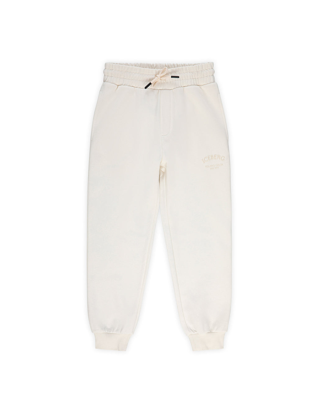 Iceberg Kids Pantalone di Tuta Bianco Unisex per Bambini