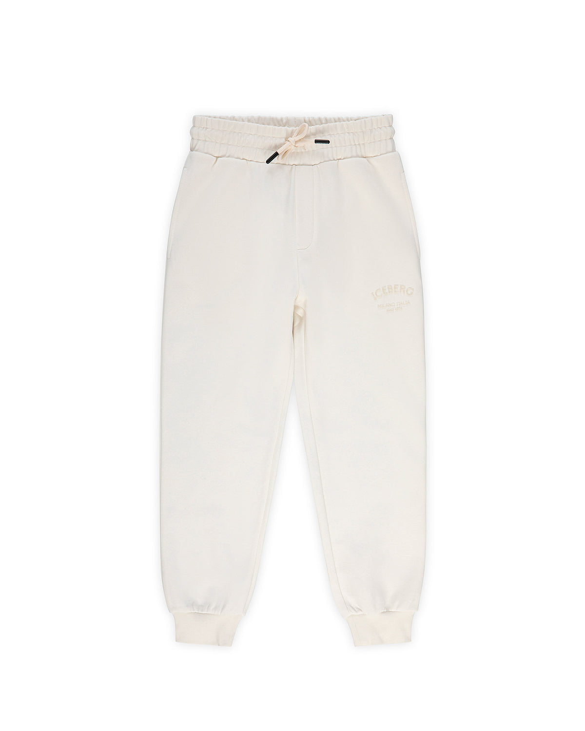 Iceberg Kids Pantalone di Tuta Bianco Unisex per Bambini
