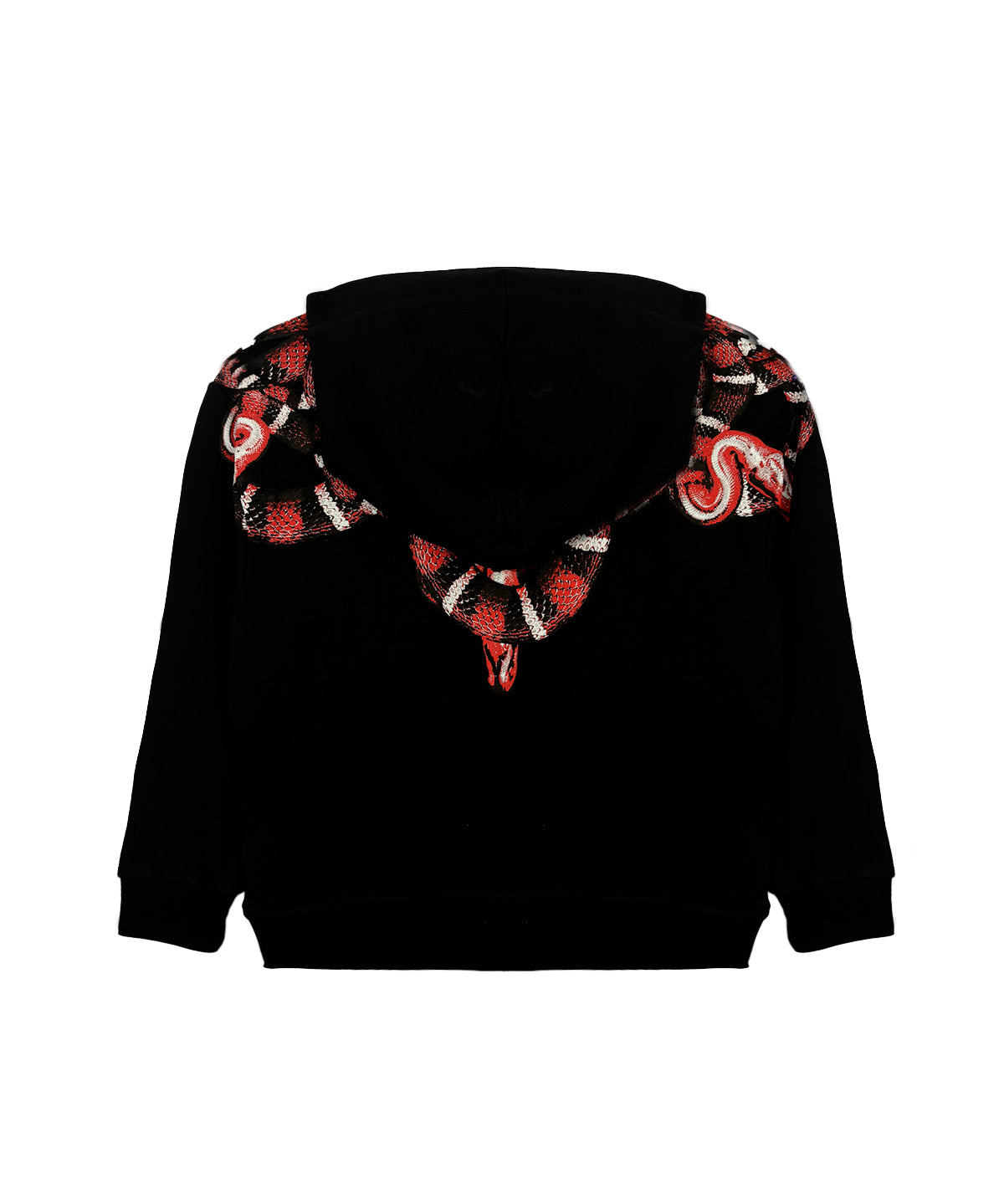 Marcelo Burlon County Of Milan Kids Felpa con Cappuccio Nera con Motivo Serpenti Rossi per Bambini
