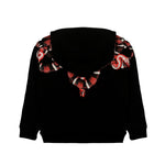 Marcelo Burlon County Of Milan Kids Felpa con Cappuccio Nera con Motivo Serpenti Rossi per Bambini