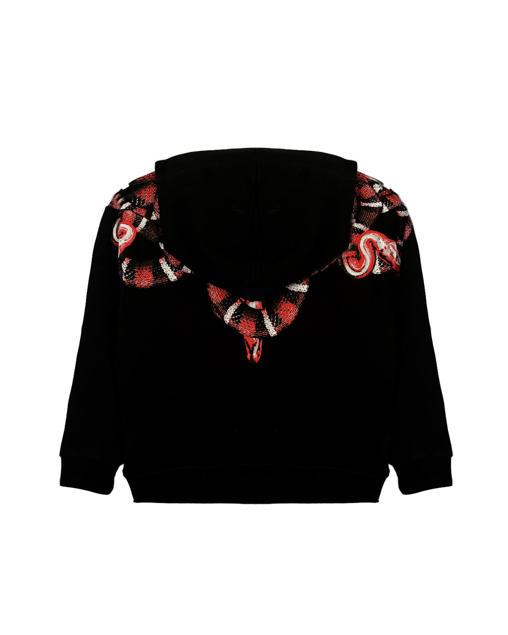 Marcelo Burlon County Of Milan Kids Felpa con Cappuccio Nera con Motivo Serpenti Rossi per Bambini