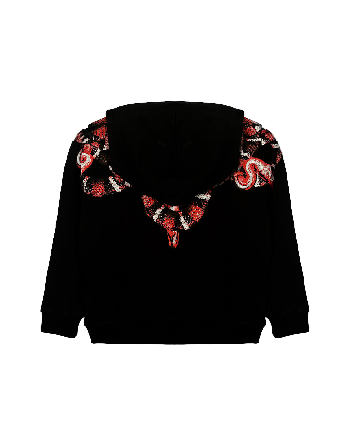 Marcelo Burlon County Of Milan Kids Felpa con Cappuccio Nera con Motivo Serpenti Rossi per Bambini