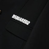 Dsquared2 Giacca da Completo Nera con Cappuccio Integato e Logo Stampato per Bambini