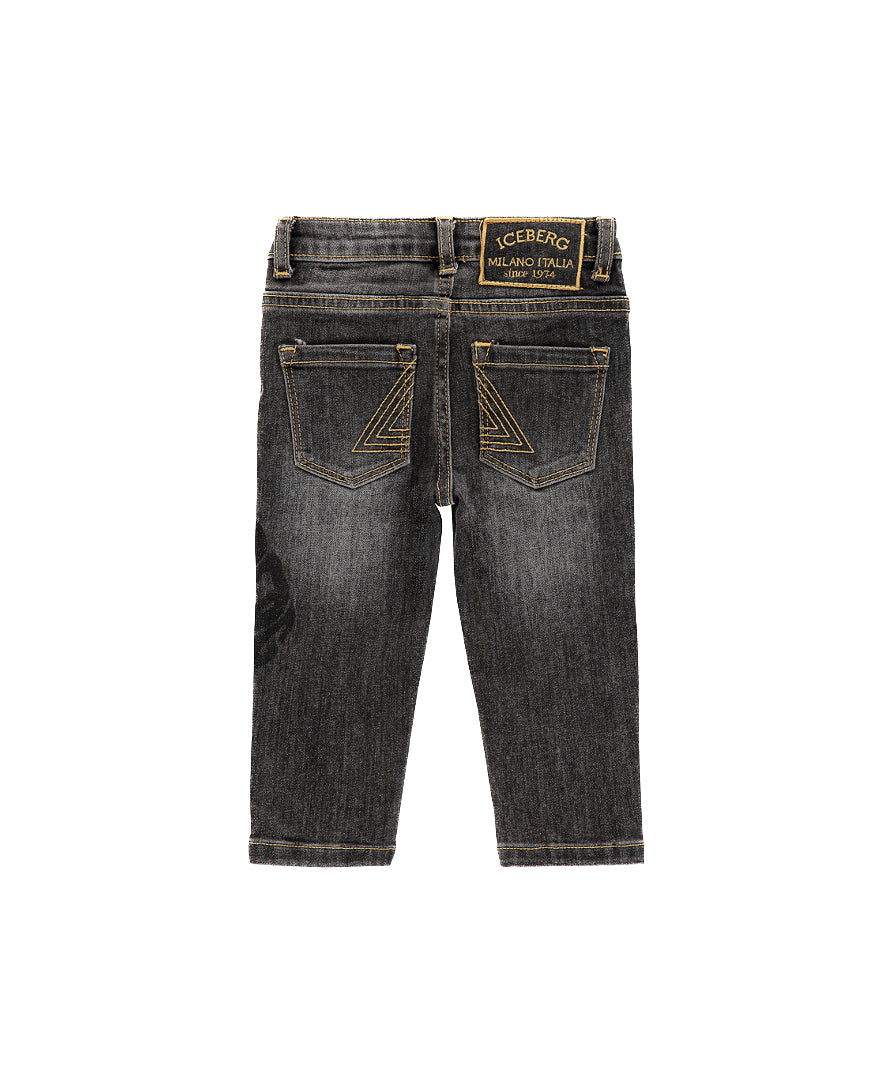 Iceberg Kids Jeans Denim Neri per Neonati (retro)